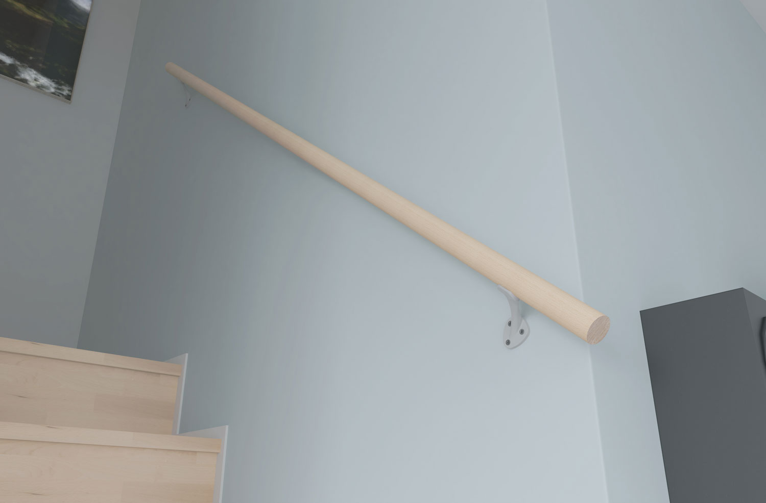 Kit Main courante hêtre brut